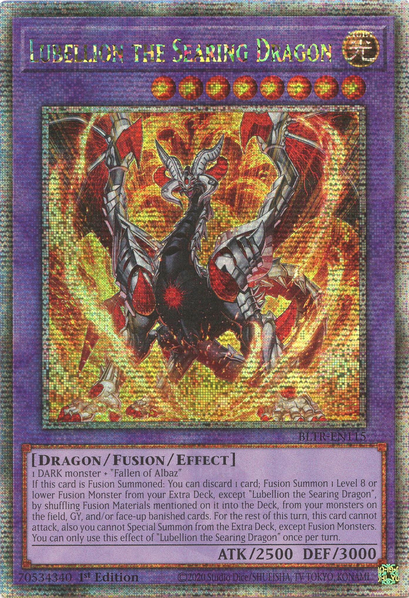 Lubellion the Searing Dragon (Quarter Century Secret Rare) [BLTR-EN115] Quarter Century Secret Rare | Black Swamp Games