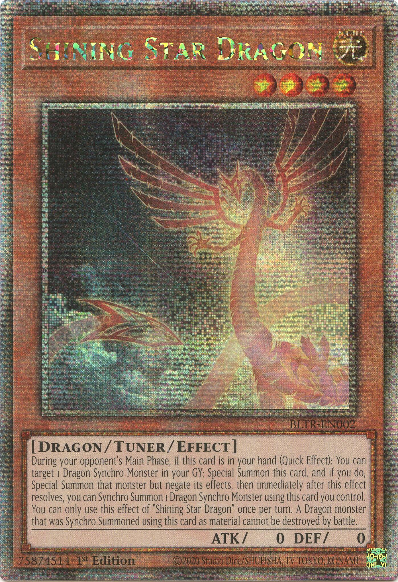 Shining Star Dragon (Quarter Century Secret Rare) [BLTR-EN002] Quarter Century Secret Rare | Black Swamp Games