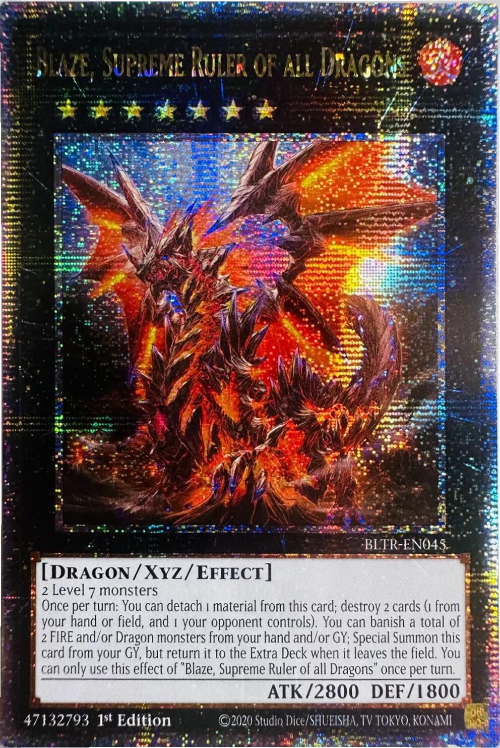 Blaze, Supreme Ruler of all Dragons (Quarter Century Secret Rare) [BLTR-EN045] Quarter Century Secret Rare | Black Swamp Games