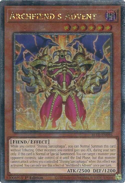 Archfiend's Advent (Quarter Century Secret Rare) [BLTR-EN046] Quarter Century Secret Rare | Black Swamp Games