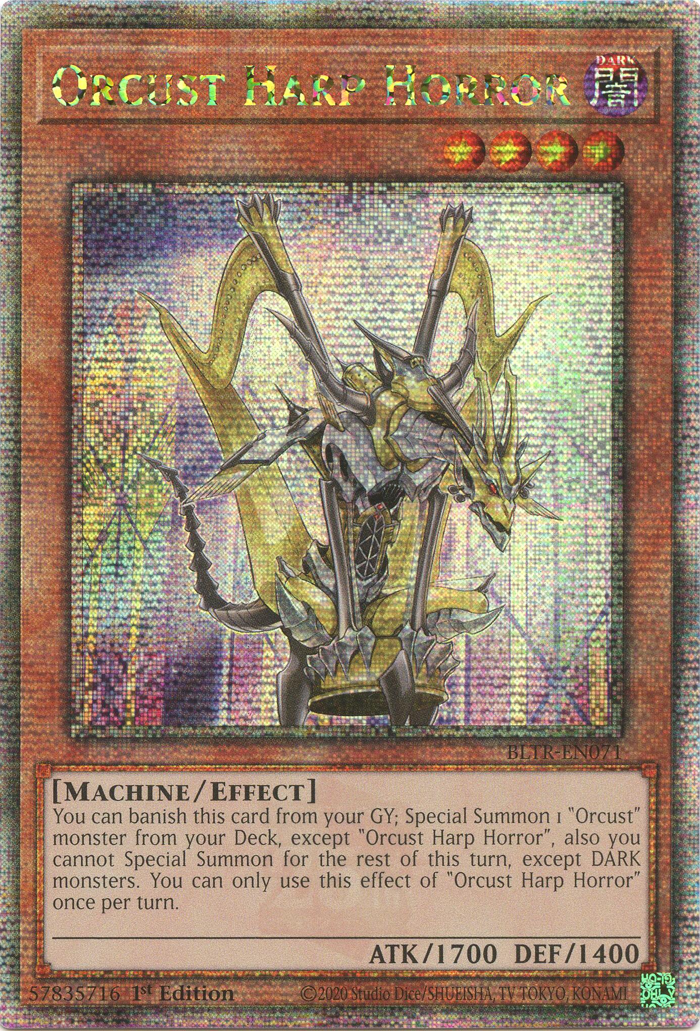 Orcust Harp Horror (Quarter Century Secret Rare) [BLTR-EN071] Quarter Century Secret Rare | Black Swamp Games