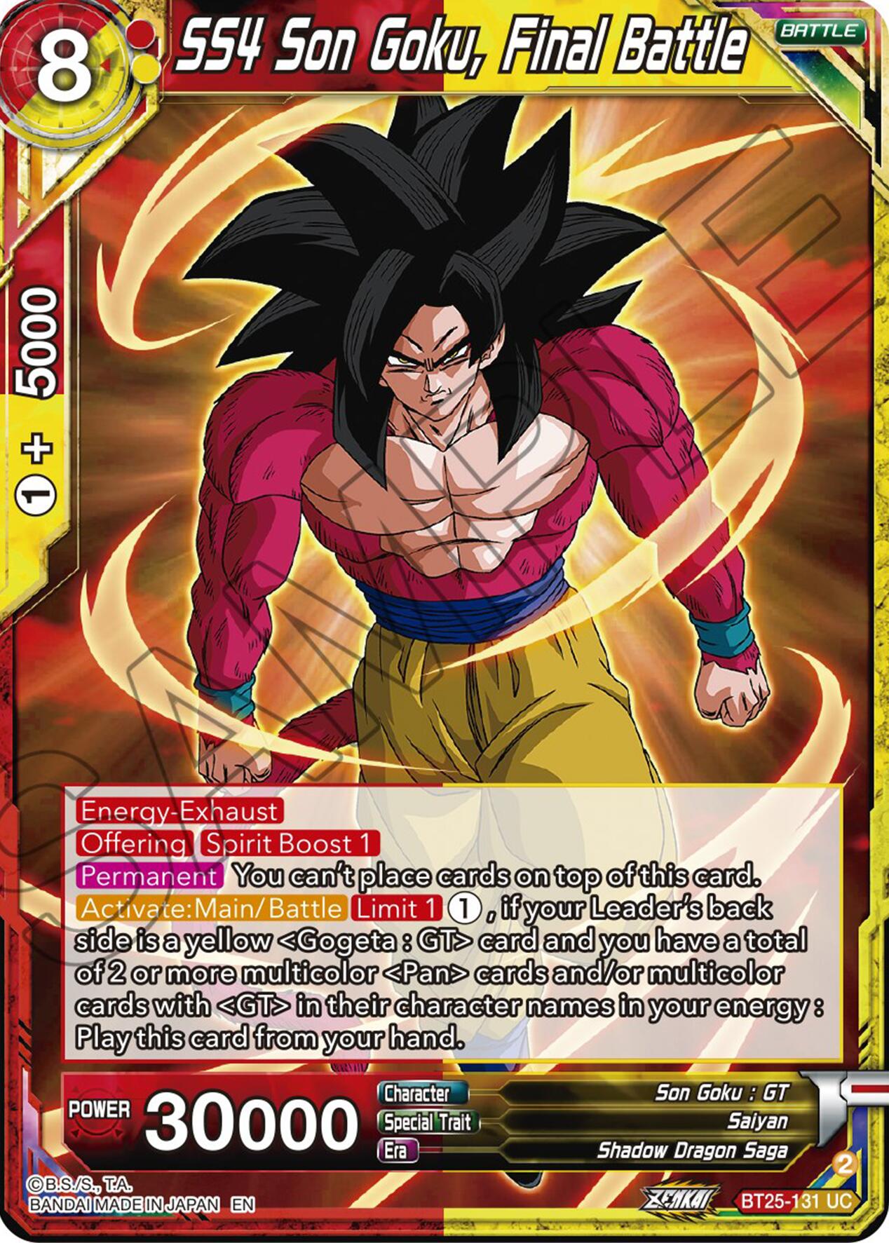 SS4 Son Goku, Final Battle (BT25-131) [Legend of the Dragon Balls] | Black Swamp Games