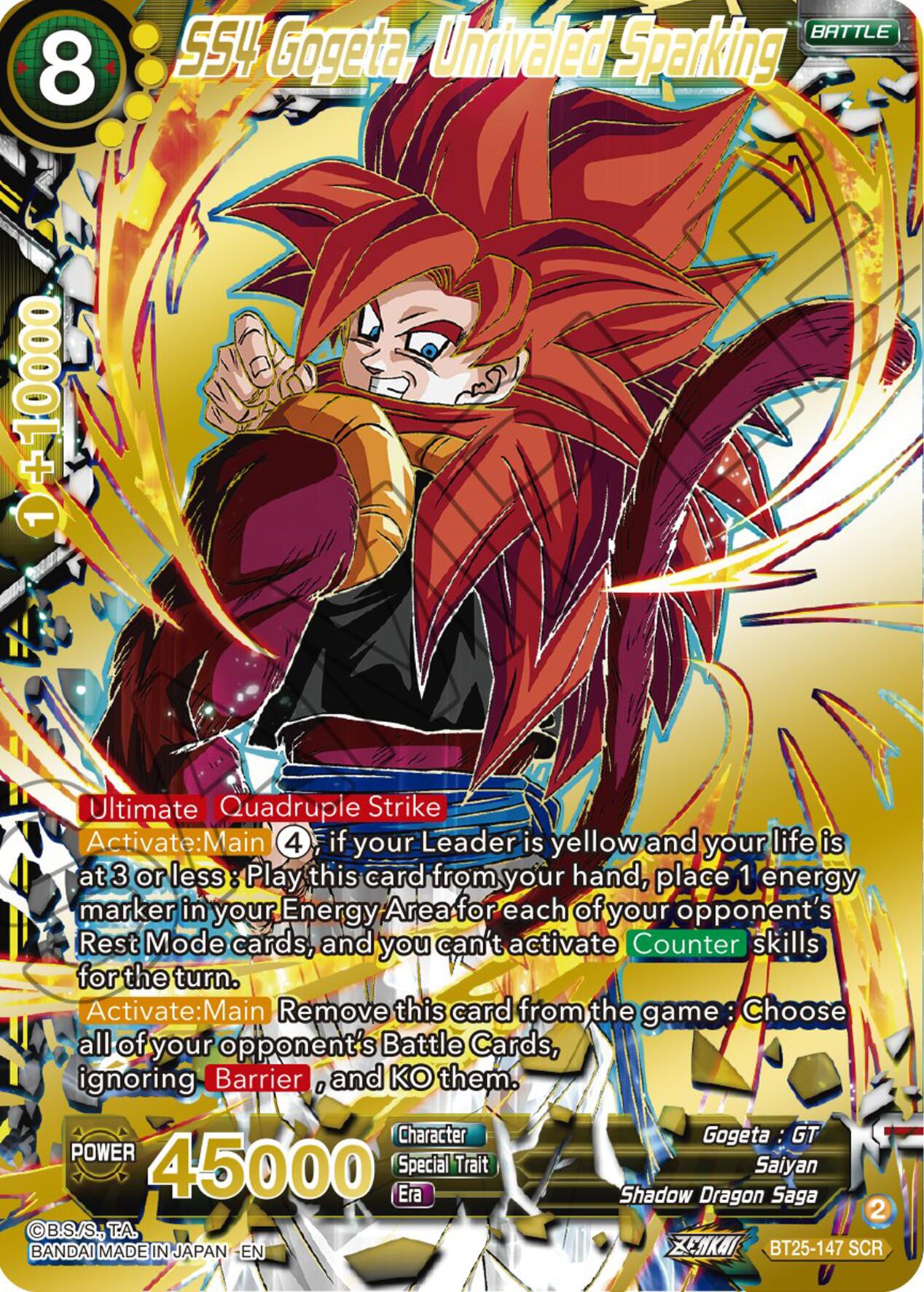 SS4 Gogeta, Unrivaled Sparking (BT25-147) [Legend of the Dragon Balls] | Black Swamp Games