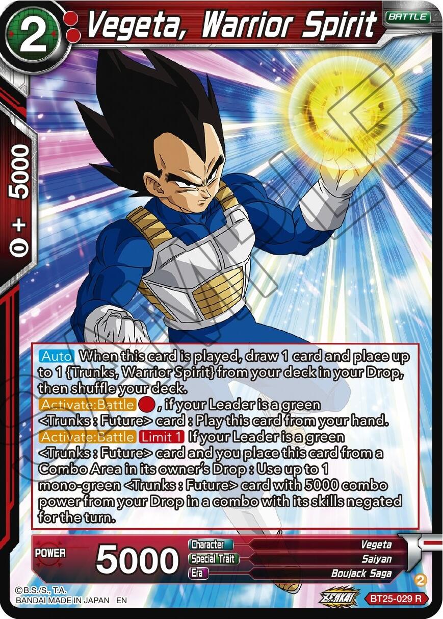 Vegeta, Warrior Spirit (BT25-029) [Legend of the Dragon Balls] | Black Swamp Games