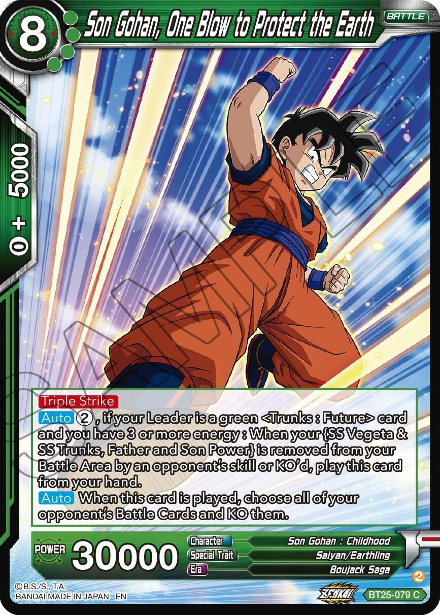 Son Gohan, One Blow to Protect the Earth (BT25-079) [Legend of the Dragon Balls] | Black Swamp Games