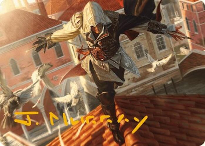 Ezio, Blade of Vengeance Art Card (Gold-Stamped Signature) [Assassin's Creed Art Series] | Black Swamp Games