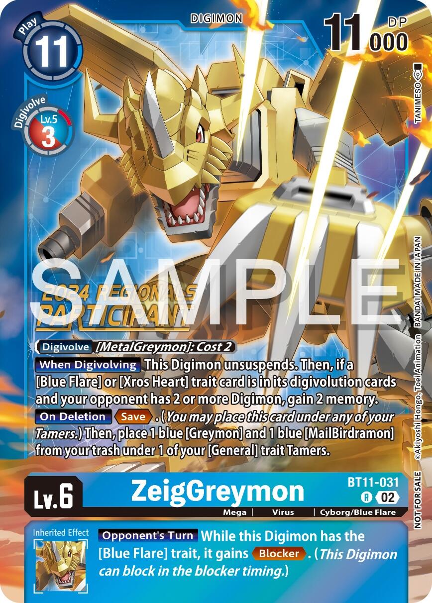 ZeigGreymon [BT11-031] (2024 Regionals Participant) [Dimensional Phase] | Black Swamp Games