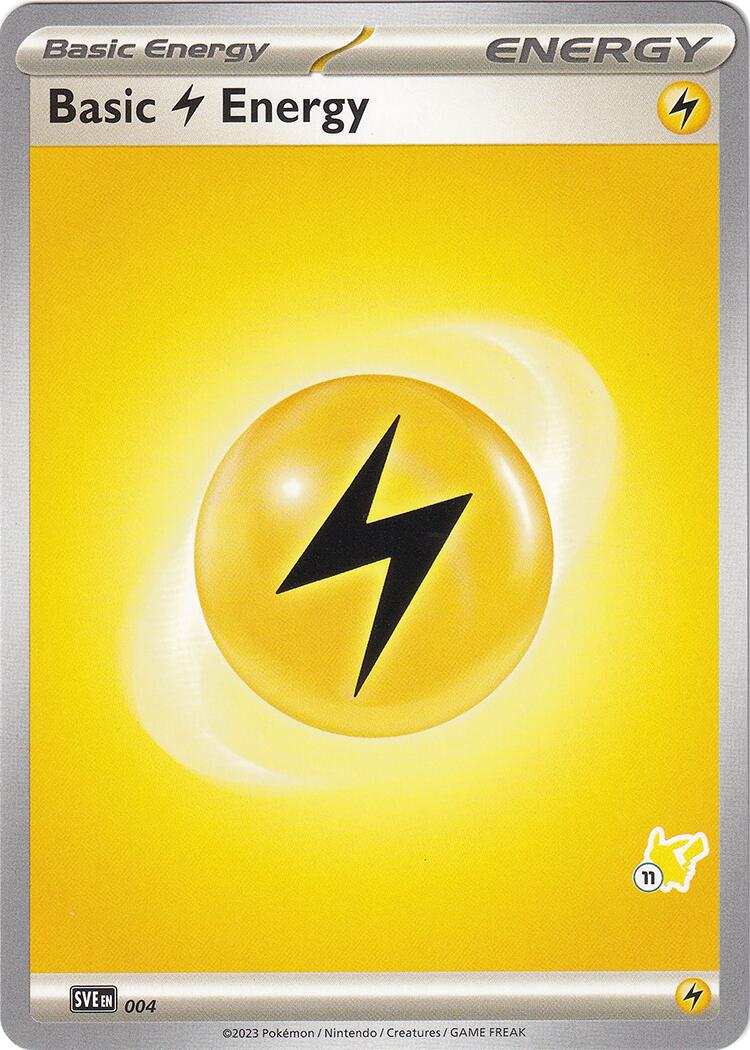Basic Lightning Energy (004) (Pikachu Stamp #11) [Battle Academy 2024] | Black Swamp Games