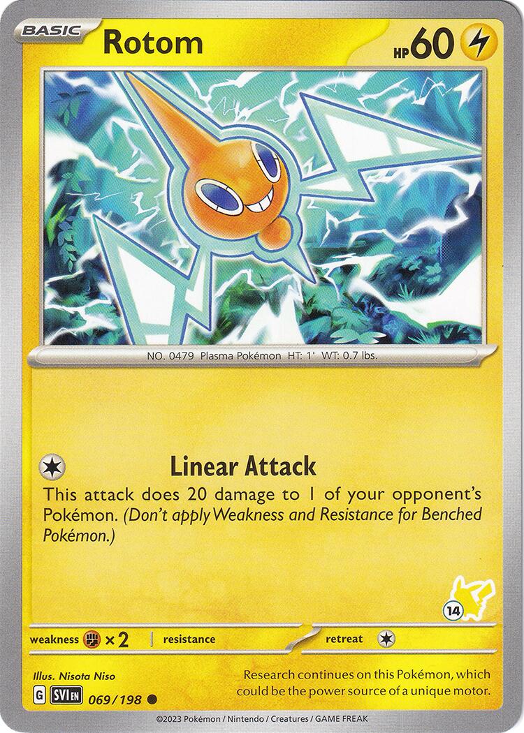 Rotom (069/198) (Pikachu Stamp #14) [Battle Academy 2024] | Black Swamp Games