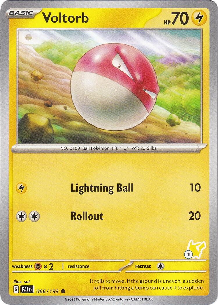 Voltorb (066/193) (Pikachu Stamp #1) [Battle Academy 2024] | Black Swamp Games