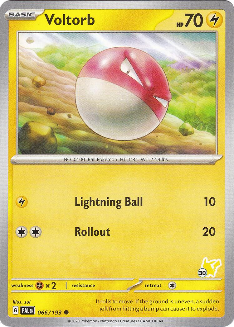 Voltorb (066/193) (Pikachu Stamp #30) [Battle Academy 2024] | Black Swamp Games