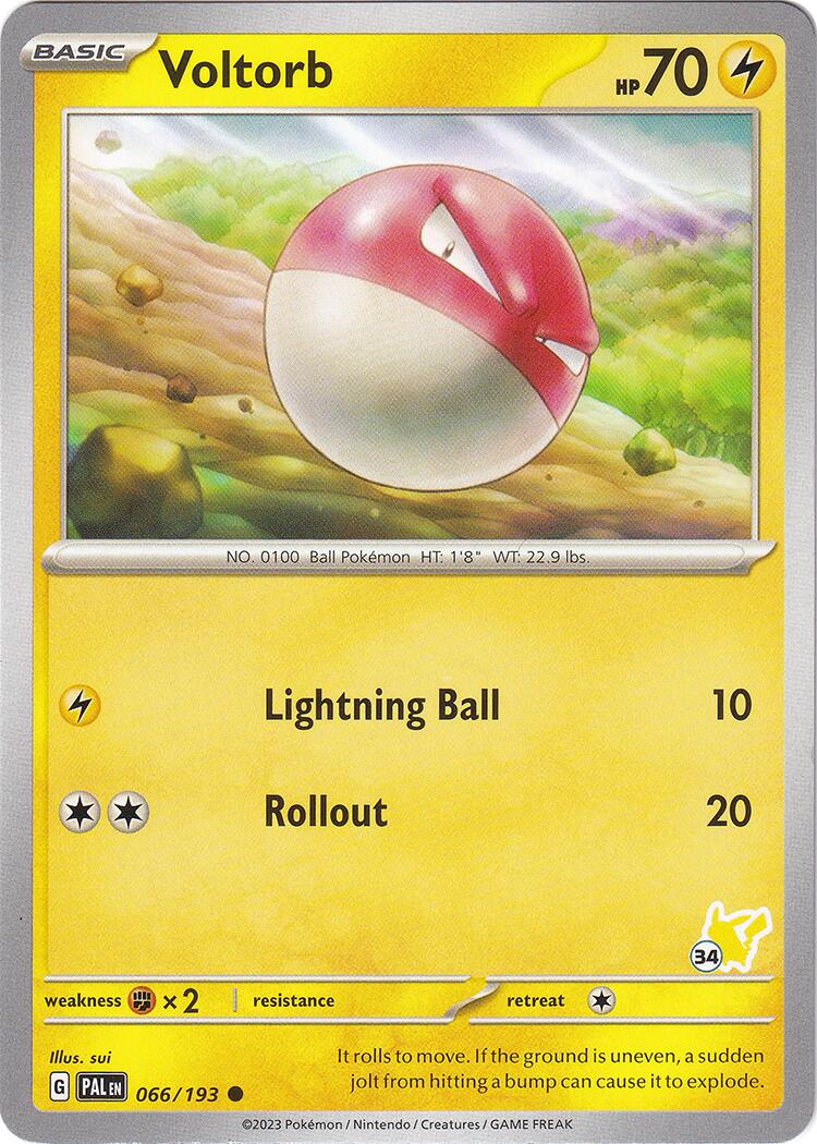 Voltorb (066/193) (Pikachu Stamp #34) [Battle Academy 2024] | Black Swamp Games