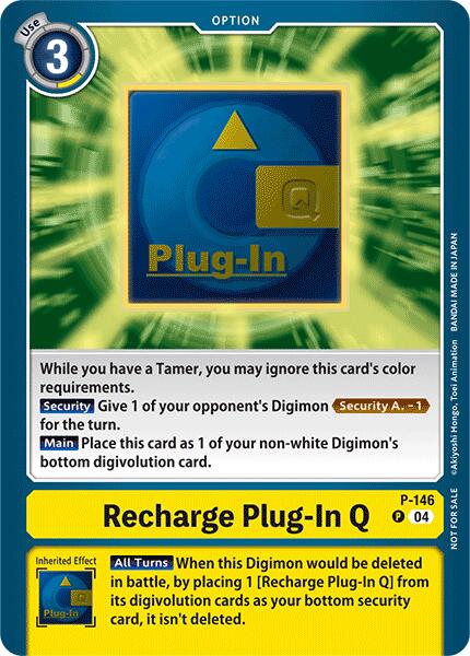 Recharge Plug-In Q [P-146] (Store Tournament 2024 Jul. – Sep. Participation Pack) [Promotional Cards] | Black Swamp Games