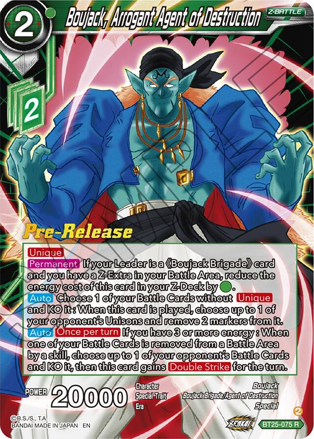 Boujack, Arrogant Agent of Destruction (BT25-075) [Legend of the Dragon Balls Prerelease Promos] | Black Swamp Games