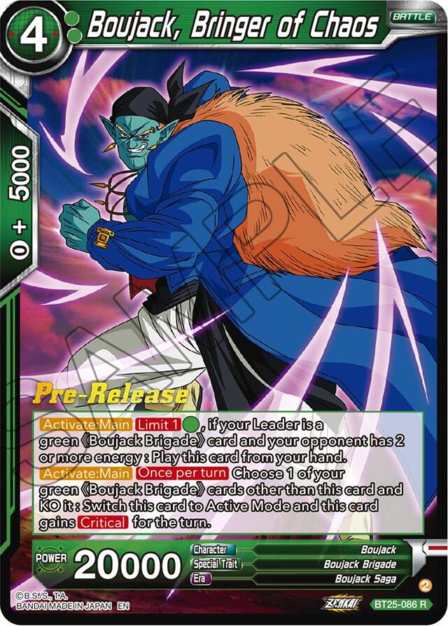 Boujack, Bringer of Chaos (BT25-086) [Legend of the Dragon Balls Prerelease Promos] | Black Swamp Games