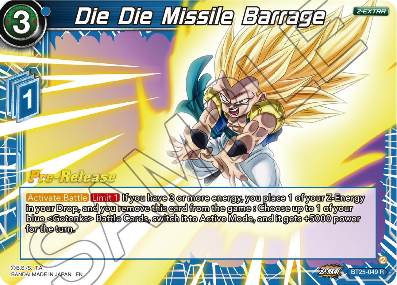 Die Die Missile Barrage (BT25-049) [Legend of the Dragon Balls Prerelease Promos] | Black Swamp Games