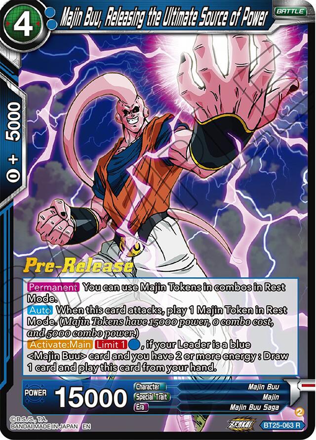 Majin Buu, Releasing the Ultimate Source of Power (BT25-063) [Legend of the Dragon Balls Prerelease Promos] | Black Swamp Games