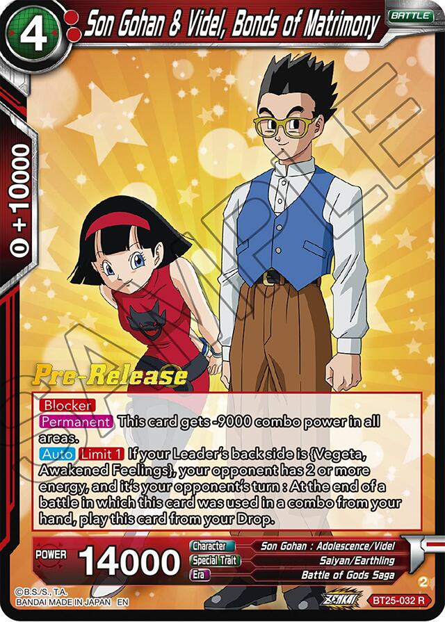 Son Gohan & Videl, Bonds of Matrimony (BT25-032) [Legend of the Dragon Balls Prerelease Promos] | Black Swamp Games