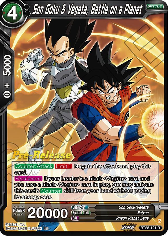 Son Goku & Vegeta, Battle on a Planet (BT25-121) [Legend of the Dragon Balls Prerelease Promos] | Black Swamp Games