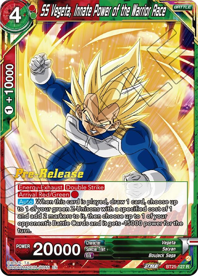 SS Vegeta, Innate Power of the Warrior Race (BT25-127) [Legend of the Dragon Balls Prerelease Promos] | Black Swamp Games