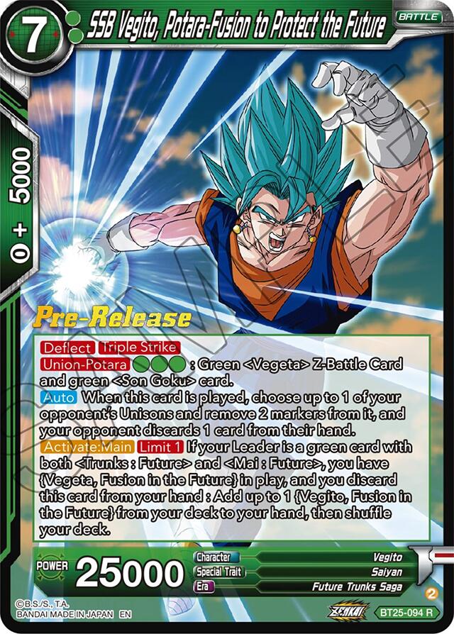 SSB Vegito, Potara-Fusion to Protect the Future (BT25-094) [Legend of the Dragon Balls Prerelease Promos] | Black Swamp Games