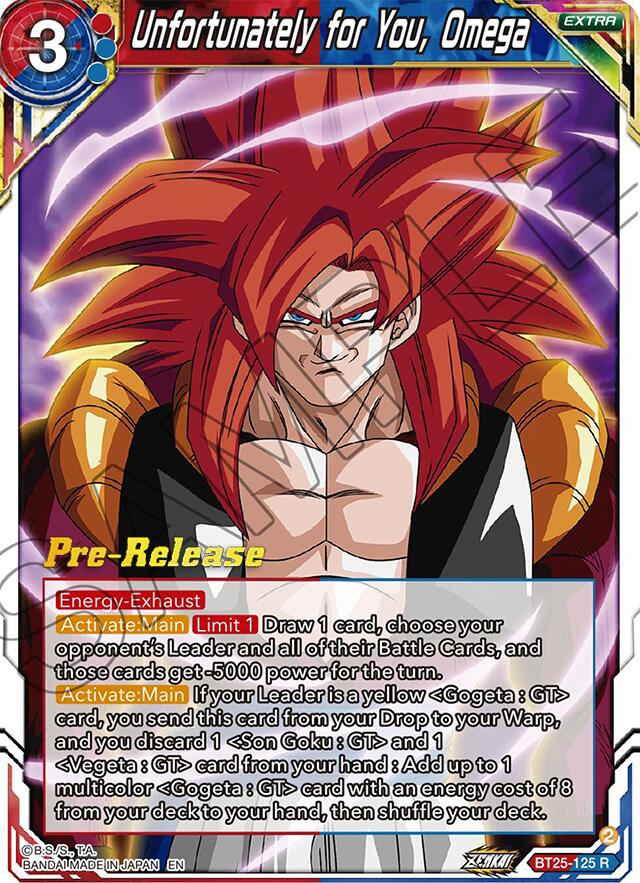 Unfortunately for You, Omega (BT25-125) [Legend of the Dragon Balls Prerelease Promos] | Black Swamp Games