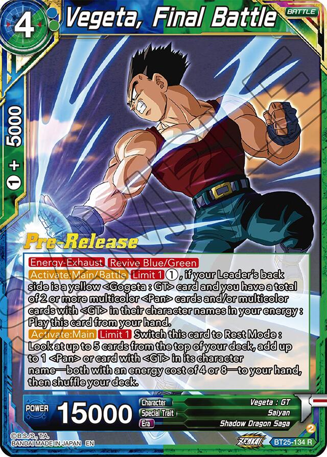 Vegeta, Final Battle (BT25-134) [Legend of the Dragon Balls Prerelease Promos] | Black Swamp Games