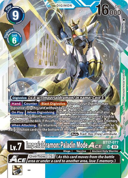 Imperialdramon: Paladin Mode ACE [BT17-077] [Secret Crisis] | Black Swamp Games