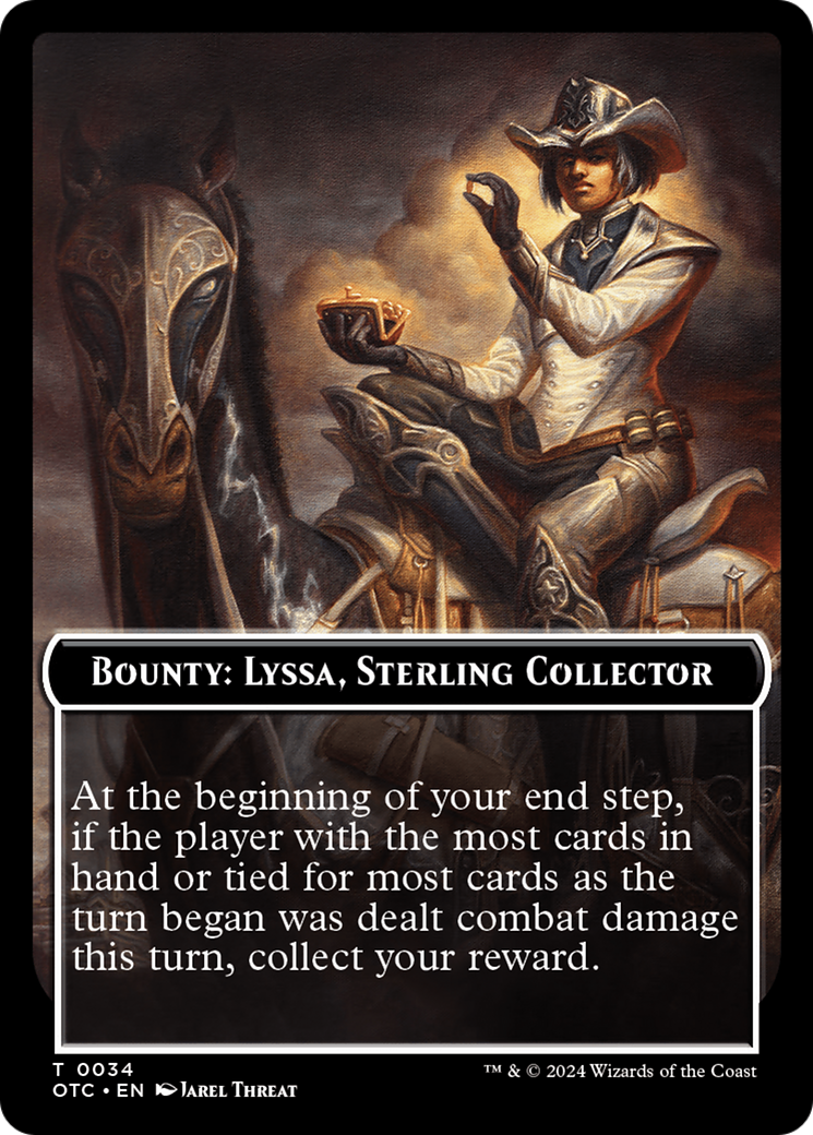 Bounty: Lyssa, Sterling Collector // Bounty Rules Double-Sided Token [Outlaws of Thunder Junction Commander Tokens] | Black Swamp Games