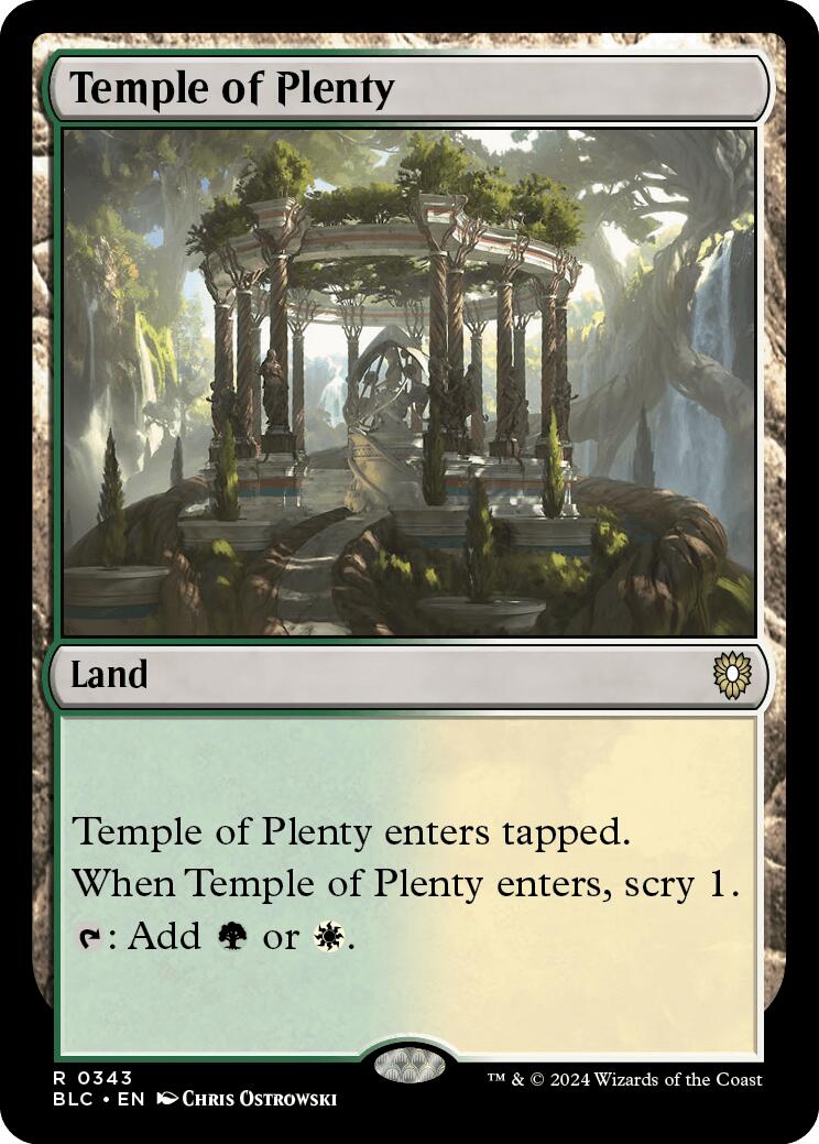 Temple of Plenty [Bloomburrow Commander] | Black Swamp Games