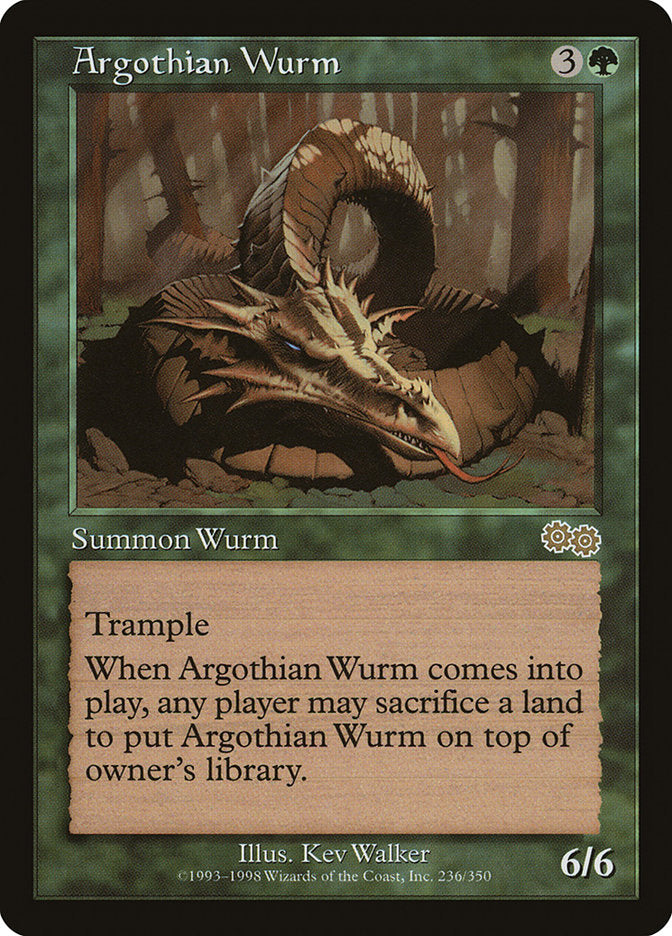 Argothian Wurm [Urza's Saga] | Black Swamp Games