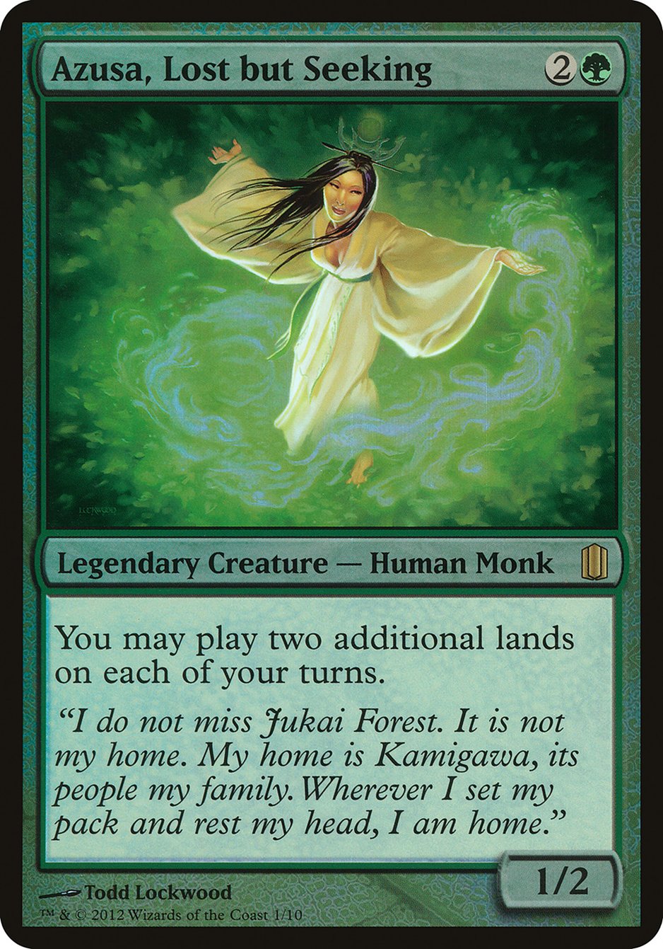 Azusa, Lost but Seeking (Oversized) [Commander's Arsenal Oversized] | Black Swamp Games