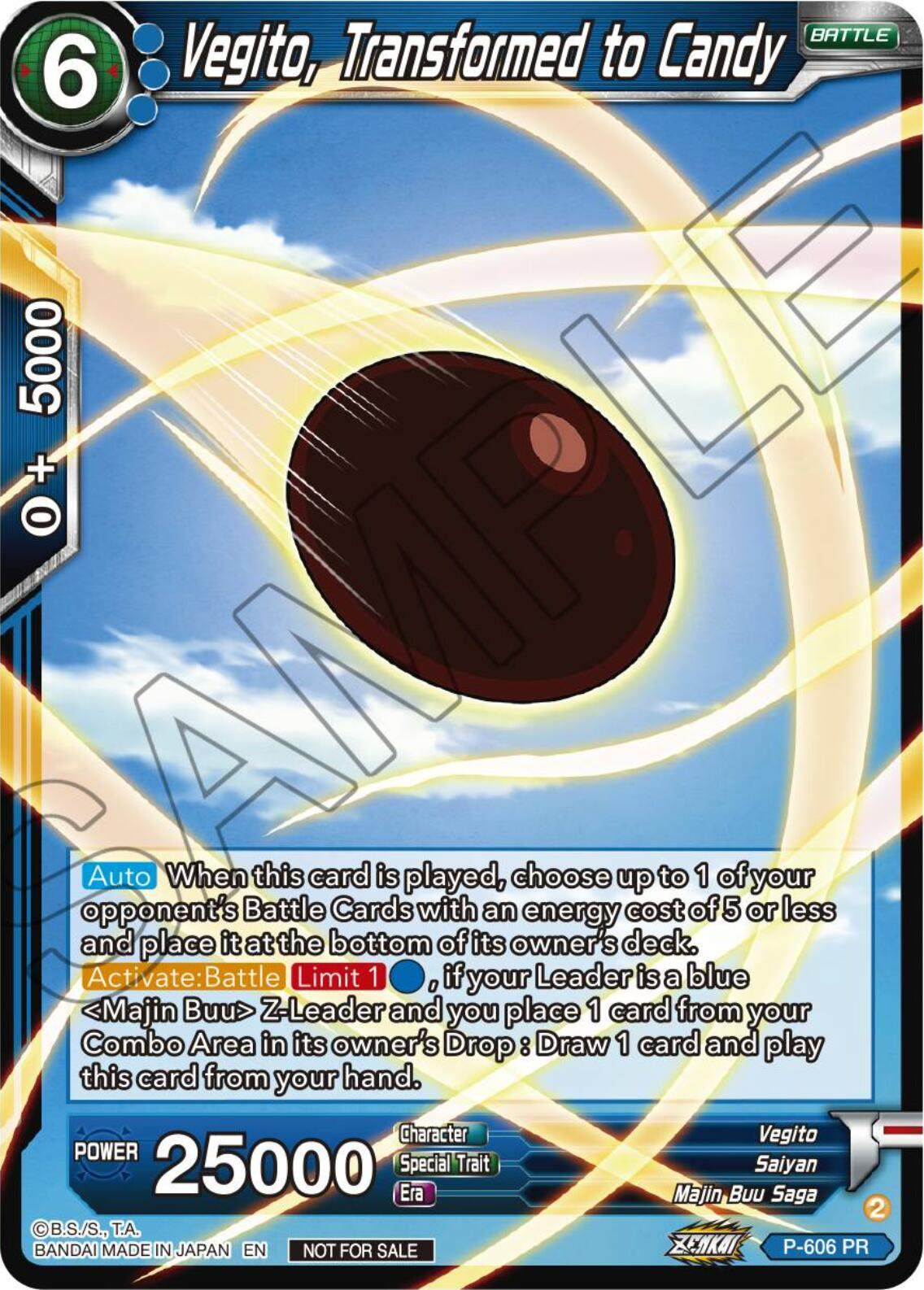 Vegito, Transformed to Candy (Tournament Pack Vol. 8) (P-606) [Promotion Cards] | Black Swamp Games