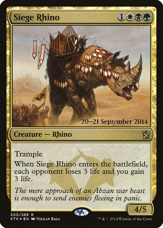 Siege Rhino [Khans of Tarkir Prerelease Promos] | Black Swamp Games