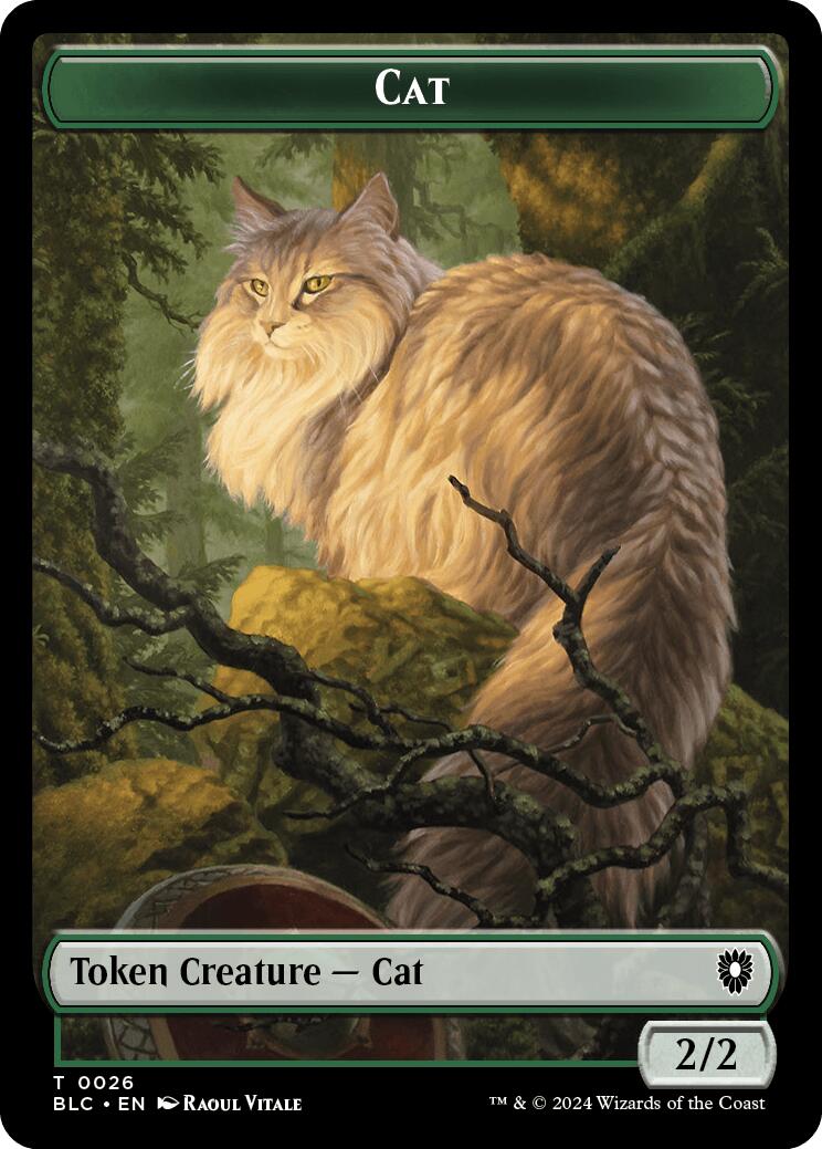 Cat // Beast (025) Double-Sided Token [Bloomburrow Commander Tokens] | Black Swamp Games