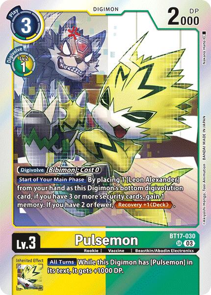 Pulsemon [BT17-030] [Secret Crisis] | Black Swamp Games