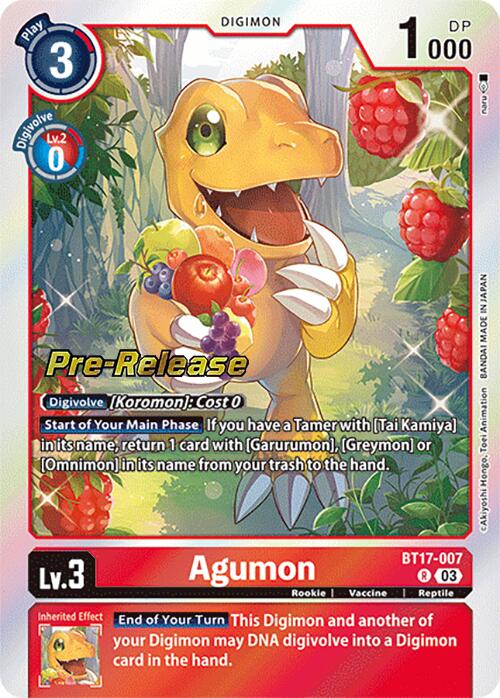 Agumon [BT17-007] [Secret Crisis Pre-Release Cards] | Black Swamp Games