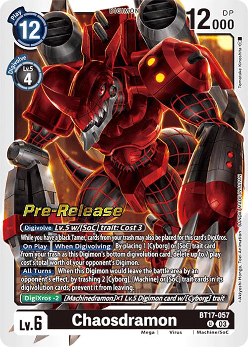 Chaosdramon [BT17-057] [Secret Crisis Pre-Release Cards] | Black Swamp Games