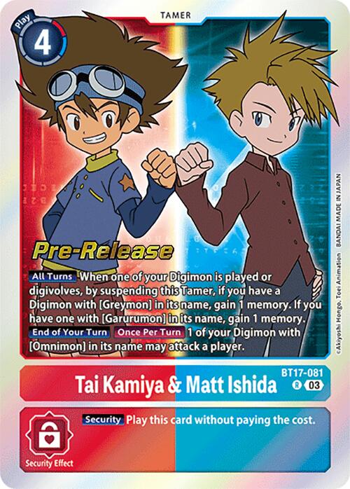 Tai Kamiya & Matt Ishida [BT17-081] [Secret Crisis Pre-Release Cards] | Black Swamp Games