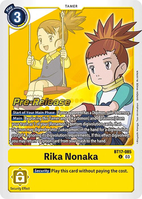 Rika Nonaka [BT17-085] [Secret Crisis Pre-Release Cards] | Black Swamp Games