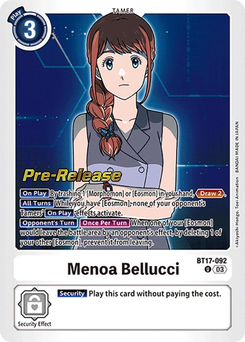 Menoa Bellucci [BT17-092] [Secret Crisis Pre-Release Cards] | Black Swamp Games