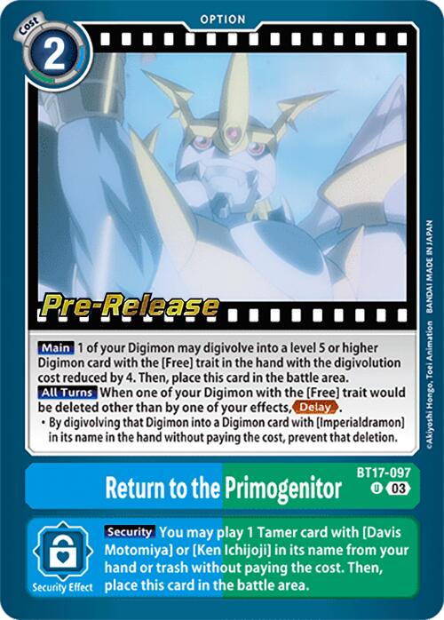 Return to the Primogenitor [BT17-097] [Secret Crisis Pre-Release Cards] | Black Swamp Games