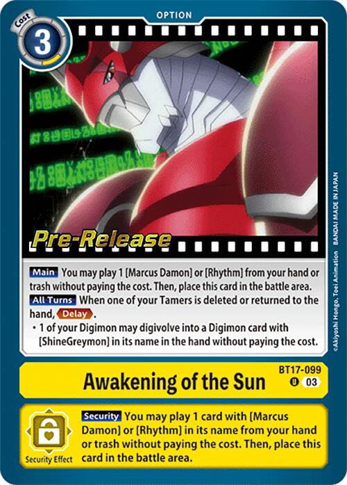 Awakening of the Sun [BT17-099] [Secret Crisis Pre-Release Cards] | Black Swamp Games