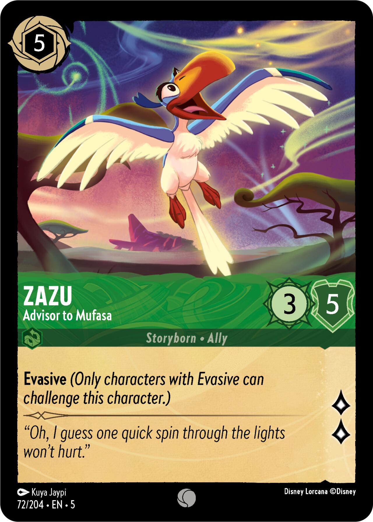 Zazu - Advisor to Mufasa (72/204) [Shimmering Skies] | Black Swamp Games