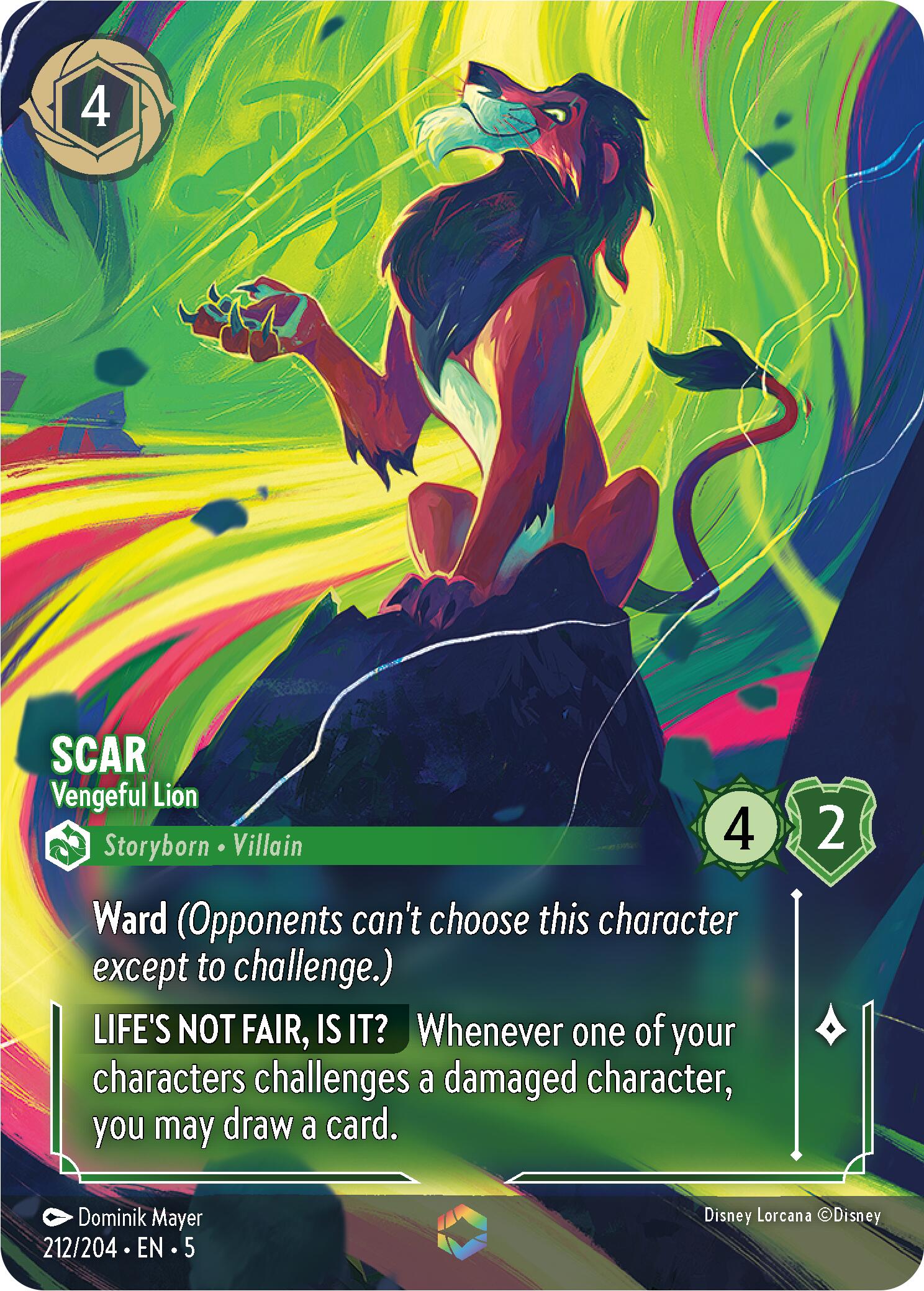Scar - Vengeful Lion (Enchanted) (212/204) [Shimmering Skies] | Black Swamp Games
