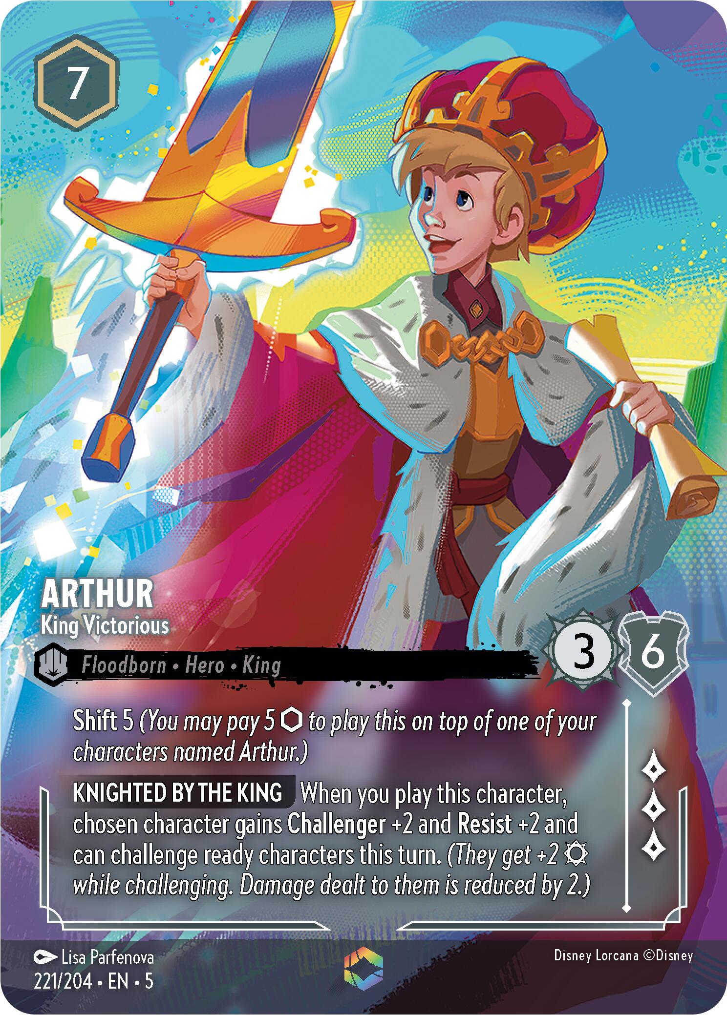 Arthur - King Victorious (Enchanted) (221/204) [Shimmering Skies] | Black Swamp Games