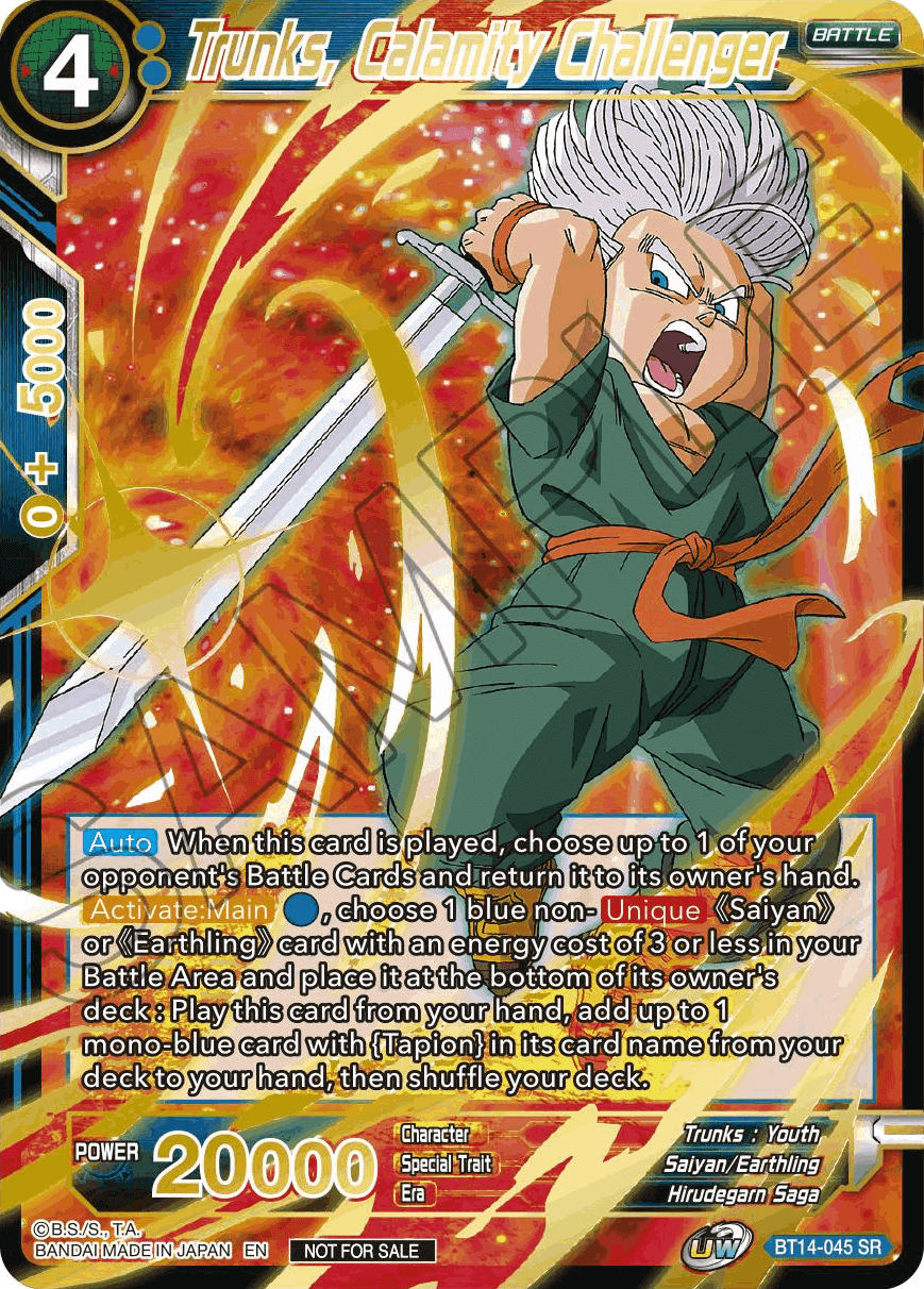 Trunks, Calamity Challenger (Alt. Art Card Set 2023 Vol. 1) (BT14-045) [Tournament Promotion Cards] | Black Swamp Games