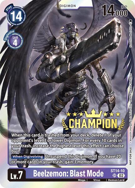 Beelzemon: Blast Mode [ST14-10] (Digimon 3-On-3 Champion) [Starter Deck: Beelzemon Advanced Deck Set] | Black Swamp Games