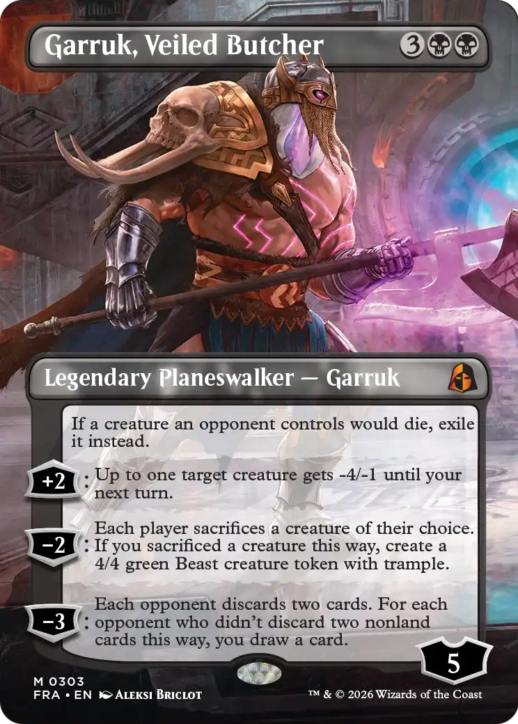 Garruk, Veiled Butcher (Borderless) [Reality Fracture] | Black Swamp Games