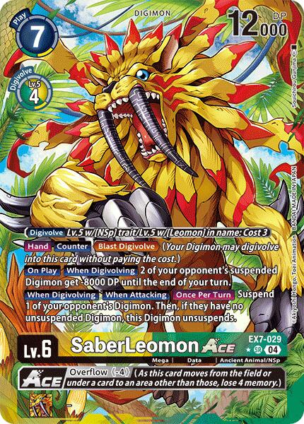 SaberLeomon ACE [EX7-029] (Alternate Art) [Digimon LIBERATOR] | Black Swamp Games